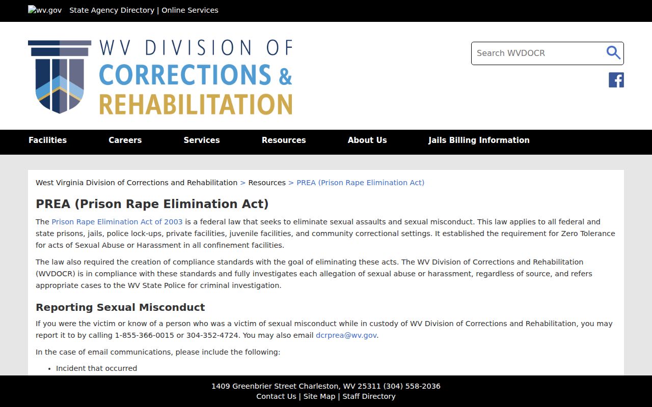 Alderson Monroe County criminal history and WVDCR custody record resources
