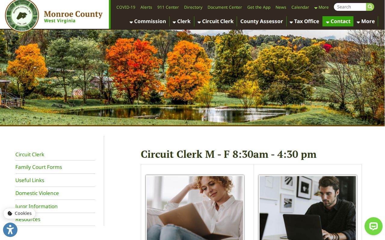Monroe County criminal court case records at the circuit clerk page